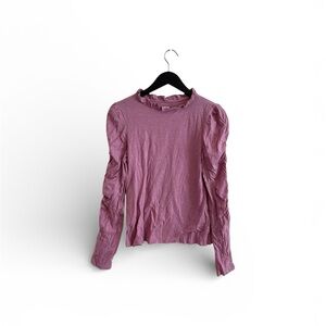 Anthropologie Mauve Ruffled Blouse